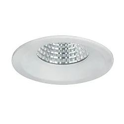 Recessed LED downlight BOWL, IP20, round, Ø 9.2cm, 700mA, 7W 3000K 630lm 30°, white / clear