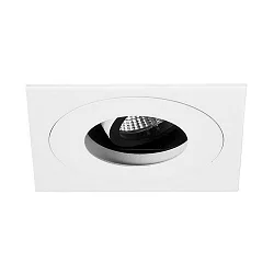 LED Einbaustrahler ARUN, 350mA Plug&Play, eckig, 1-fach, 12.2W 3000K 1300lm 29°, schwenkbar, Strukturweiß