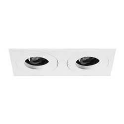 LED Einbaustrahler ARUN, 350mA Plug&Play, eckig, 2-fach, 2x12.2W 3000K 2600lm 29°, schwenkbar, Strukturweiß