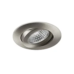 LED Einbaustrahler OLENI-R, IP20, Ø 8.5cm, 230V, 6.7W 3000K 570lm 38°, CRi >80, dimmbar, schwenkbar, nickel matt