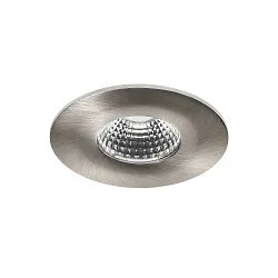 recessed luminaire OBIRA round, rigid, dimmable IP65, brushed nickel dimmable 6,9W 550lm 3000K 38° CRI >80