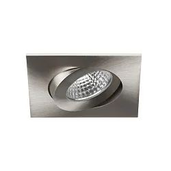 LED Einbaustrahler OLENI-S, IP20, 8.5 x 8.5cm, 230V, 6.8W 1800-3000K 380lm 38°, CRi >90, dim-to-warm, schwenkbar, nickel matt