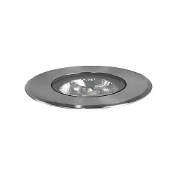 LED Bodeneinbauleuchte HYBRIDE FLAT, V4A, IP67 IK08, 24V DC, 6W 3000K 420lm 30°, befahrbar bis 1t