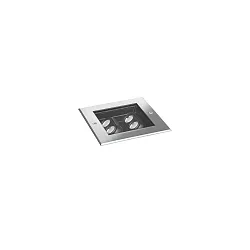 LED Boden-Einbauleuchte LANKA-S, IP67 IK08, 230V AC, schaltbar, schwenkbar, V4A, Edelstahl, 13.5x13.5cm, 8W 3000K 30°