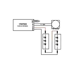 LED Konverter, IP20, 230V AC/DC, sek. 350mA, 5.2-18W, Direkt-Anschluss, 1-10 V dimmbar