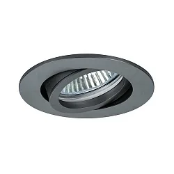 Einbaustrahler TIRREL-R, IP20, rund, 230V AC, GU10 (exkl.), schwenkbar, mit Abstandhalter, Aluminium, titan matt