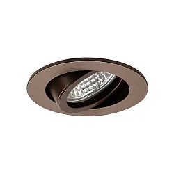 Einbaustrahler TIRREL-R, IP20, rund, 230V AC, GU10 (exkl.), schwenkbar, mit Abstandhalter, Aluminium, braunmetallic matt