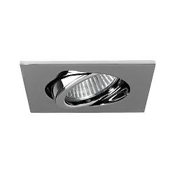 Einbaustrahler TIRREL-S, IP20, eckig, 230V AC, GU10 (exkl.), schwenkbar, mit Abstandhalter, Aluminium, chrom