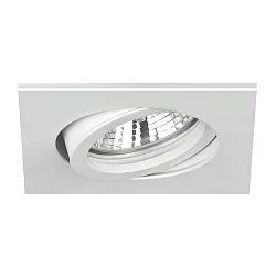 Einbaustrahler TIRREL-S, IP20, eckig, 230V AC, GU10 (exkl.), schwenkbar, mit Abstandhalter, Aluminium, weiß