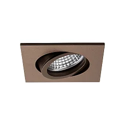Einbaustrahler TIRREL-S, IP20, eckig, 230V AC, GU10 (exkl.), schwenkbar, mit Abstandhalter, Aluminium, braunmetallic matt