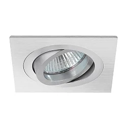 HV-Einbaustrahler JANIA-S, IP20, eckig, 9cm, 230V, GU10 max. 10W, schwenkbar, Alu matt