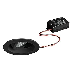 recessed spotlight TIRRELDEEP LED ON-OFF round, swivelling, for VDU workstation, switchable, set back LED IP20, black