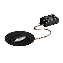 LED Einbaustrahler BREENA-R ON/OFF, IP20, rund, Ø 8.8cm, 230V AC, 6W 3000K 730lm 38°, schaltbar, schwenkbar, schwarz matt