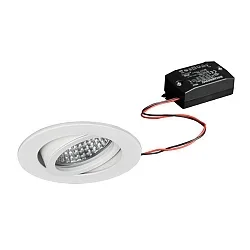 recessed spotlight TIRREL-R LED ON-OFF round, swivelling, switchable IP20, white