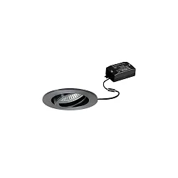 recessed spotlight TIRREL-R LED ON-OFF round, swivelling, switchable IP20, glossy, black