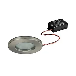 Outdoor LED Einbau-Downlight OGDAN ON/OFF, IP65, rund, Ø 8.2cm, 230V AC, 6W 3000K 580lm 38°, schaltbar, starr, Nickel matt