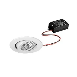 LED Einbaustrahler-Set inkl. Konverter, IP20, 230V, 7W 2700K 770lm 38°, schwenkbar, Weiß