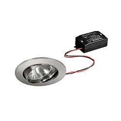 LED Einbaustrahler-Set inkl. Konverter, IP20, quadratisch, 230V, 6W 3000K 730lm 38°, schwenkbar, schaltbar, Chrom matt