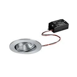 LED Einbaustrahler-Set inkl. Konverter, IP20, rund, 230V, 7W 4000K 770lm 38°, schwenkbar, Alu matt