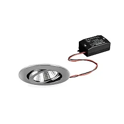 LED Einbaustrahler-Set BB03 inkl. Konverter, IP20, rund, 230V, 6W 3000K 640lm 38°, schwenkbar 30°, Chrom