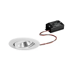 Recessed LED spot set BB03 incl. converter, IP20, round, 230V, 6W 3000K 640lm 38°, swivelling 30°, white