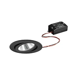 LED-Einbaustrahler 230 V AC, 50 Hz, 6 W, 38°, 3000 K, 640 lm, rund, schwenkbar, schwarz