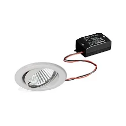 LED Einbaustrahler-Set BB09 inkl. Konverter, IP20, rund, 230V, 6W 3000K 640lm 38°, schwenkbar 25°, Weiß