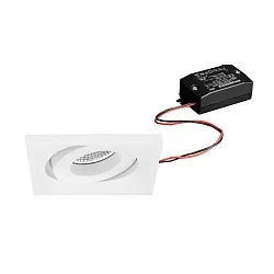 LED Einbaustrahler BB36, IP20, 230V, 50 Hz, 7W, 40°, 3000K, 680lm, quadratisch, schwenkbar, weiß