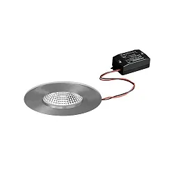 Outdoor LED Einbau-Downlight BB20, IP65, Ø 8.5cm, 230V, 7W 3000K 620lm 36°, schaltbar, starr, nickel