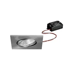 Outdoor LED Einbaustrahler BB25, IP65, 8.5 x 8.5cm, 230V AC, 7W 3000K 620lm 36°, schaltbar, schwenkbar, nickel