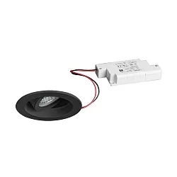 recessed spotlight TIRRELDEEP LED DIM round, swivelling, for VDU workstation, set back IP20, black dimmable
