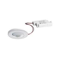 Outdoor LED Einbau-Downlight OGDAN PHASE, IP65, rund, Ø 8.2cm, 230V AC, 6W 3000K 580lm 38°, dimmbar, starr, weiß glänzend