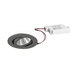 LED Einbaustrahler-Set SEVEN-R inkl. Konverter, IP20, rund, 230V, 7W 2700K 740lm 38°, schwenkbar 30°, Titan matt