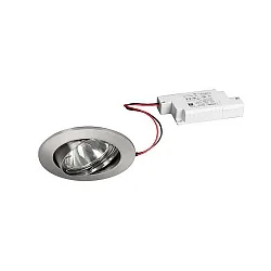 LED Einbaustrahler CARYL PHASE, IP20, rund, Ø 8.2cm, 230V, 6W 3000K 730lm 38°, schwenkbar, dimmbar, Chrom matt