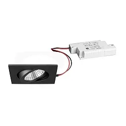 Outdoor LED Einbaustrahler-Set inkl. Konverter, IP65, quadratisch, 230V, 6W 3000K 650lm 38°, schwenkbar 30°, dimmbar