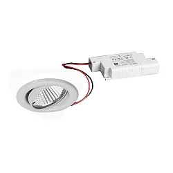 LED Einbaustrahler-Set BB09 inkl. Konverter, IP20, rund, 230V, 6W 3000K 640lm 38°, schwenkbar 25°, Weiß