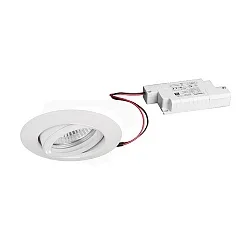 LED Einbaustrahler-Set BB09 dim2warm inkl. Konverter, IP20, rund, 230V, 6W 1800-3000K 460lm 38°, schwenkbar 25°, Weiß