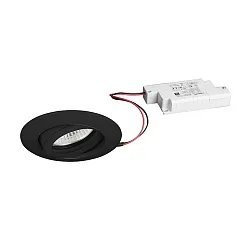LED-Einbaustrahler 230 V AC, 50 Hz, 6 W, 38°, 1800-3000 K, 460 lm, rund, schwarz, dimmbar