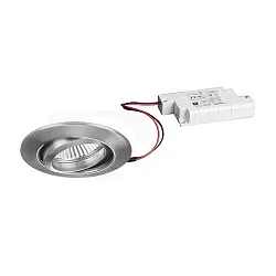 LED Einbaustrahler-Set BB09 dim2warm inkl. Konverter, IP20, rund, 230V, 6W 1800-3000K 460lm 38°, schwenkbar 25°, Nickel matt