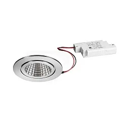 Outdoor LED Einbau-Downlight-Set BB15 inkl. Konverter, V4A, IP54, rund, 230V, 6W 3000K 640lm 38°, dimmbar, Edelstahl