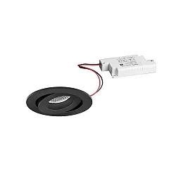 LED-Einbaustrahler 230 V AC, 50 Hz, 7 W, 3000K, schwarz