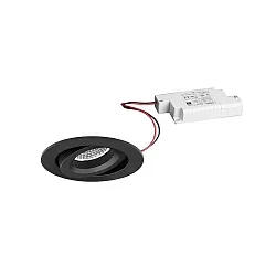 LED-Einbaustrahler 230 V AC, 50 Hz, 7 W, 3000K, schwarz