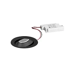 LED-Einbaustrahler 230 V AC, 50 Hz, 7 W, 3000K, schwarz