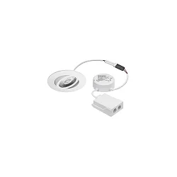 recessed luminaire ABACO ROUND PHASE swivelling, Dim-To-Warm IP44, white matt dimmable 8W 530lm 1800-3000K 36° 36° CRI > 90