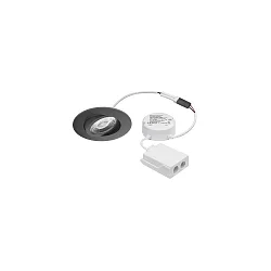 recessed luminaire ABACO ROUND PHASE swivelling, Dim-To-Warm IP44, black matt dimmable 8W 530lm 1800-3000K 36° 36° CRI > 90