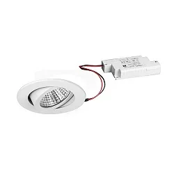 LED Einbaustrahler-Set LAKIL-R, IP20, rund, 230V (mit BG), 6W 1800-3000K 460lm 38°, dim2warm, schwenkbar, weiß