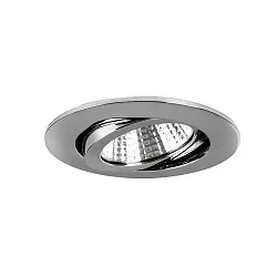 LED-Einbaustrahler-Set BB03, IP20, rund, 230V, 6W 3000K 640lm 38°, schwenkbar 30°, dimmbar, Chrom