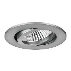 LED-Einbaustrahler-Set BB03, IP20, rund, 230V, 6W 3000K 640lm 38°, schwenkbar 30°, dimmbar, Nickel matt