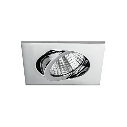 LED-Einbaustrahler-Set BB05, IP20, eckig, 230V, 6W 3000K 640lm 38°, schwenkbar 30°, dimmbar, Chrom