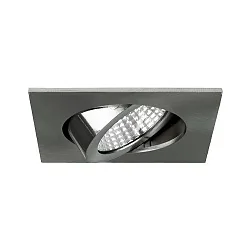 LED-Einbaustrahler-Set BB05, IP20, eckig, 230V, 6W 3000K 640lm 38°, schwenkbar 30°, dimmbar, Nickel matt